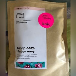 Knix x Betsey Johnson Super Leakproof Dream Short in “Teal Rose Fete,” XXL, NWOT